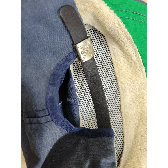 Life Member TROA Member Hat Leather Strapback Bump Front Patch Front Blue VTG - Picture 8 of 11